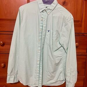 American Eagle Outfitters Men's Mint Green Shirt - Medium